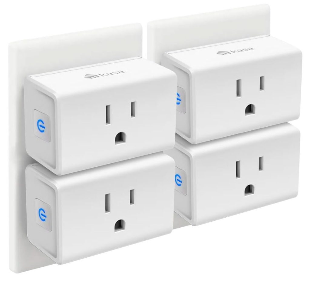Kasa Smart Plug Mini 15A, Smart Home Wi-Fi Outlet Works with Alexa, Google Home, No Hub Required, UL Certified, 2.4G WiFi Only, 4-Pack(EP10P4) , White
